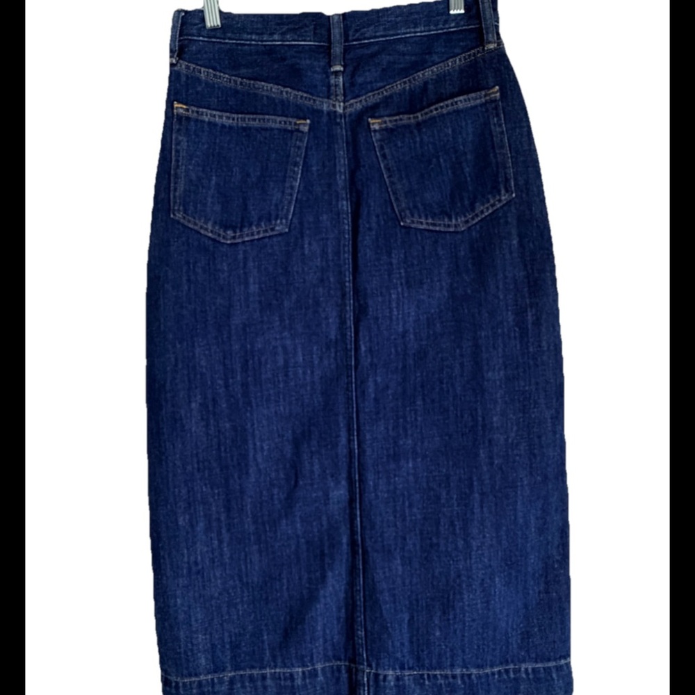 J CREW Blue Denim Midi High-Rise Classic Front Split Skirt Sz 27 (Small) - Picture 3 of 8